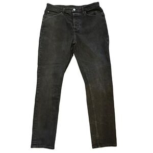 KSUBI Chitch Mens Jeans Black Sz 34 Slim Fit‎ Embroidered Japanese Punk Grunge